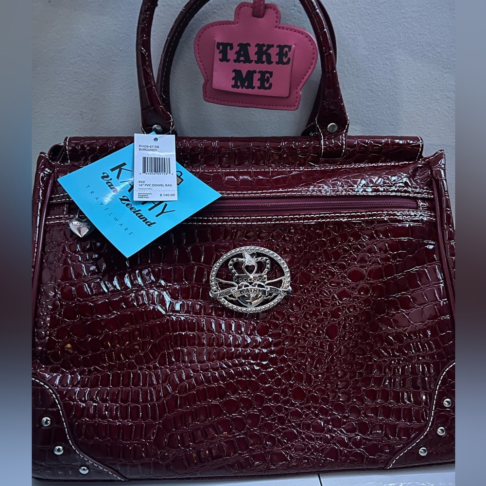 Kathy Van Zeeland Burgundy Travel Bag